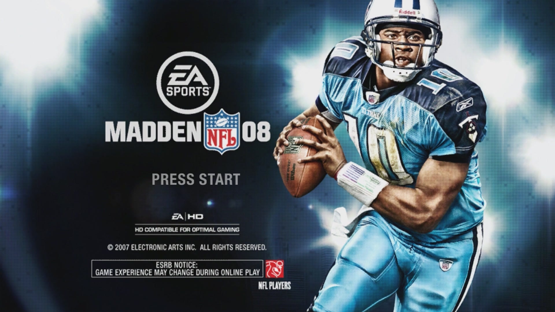 Madden NFL 08 title screen for Xbox 360